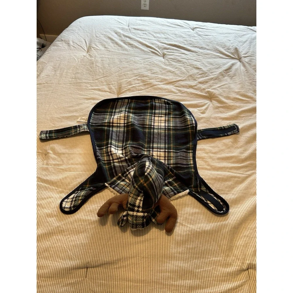 The Children's Place‎ Dog Plaid Moose Pajamas Size Medium Micro Fleece Green